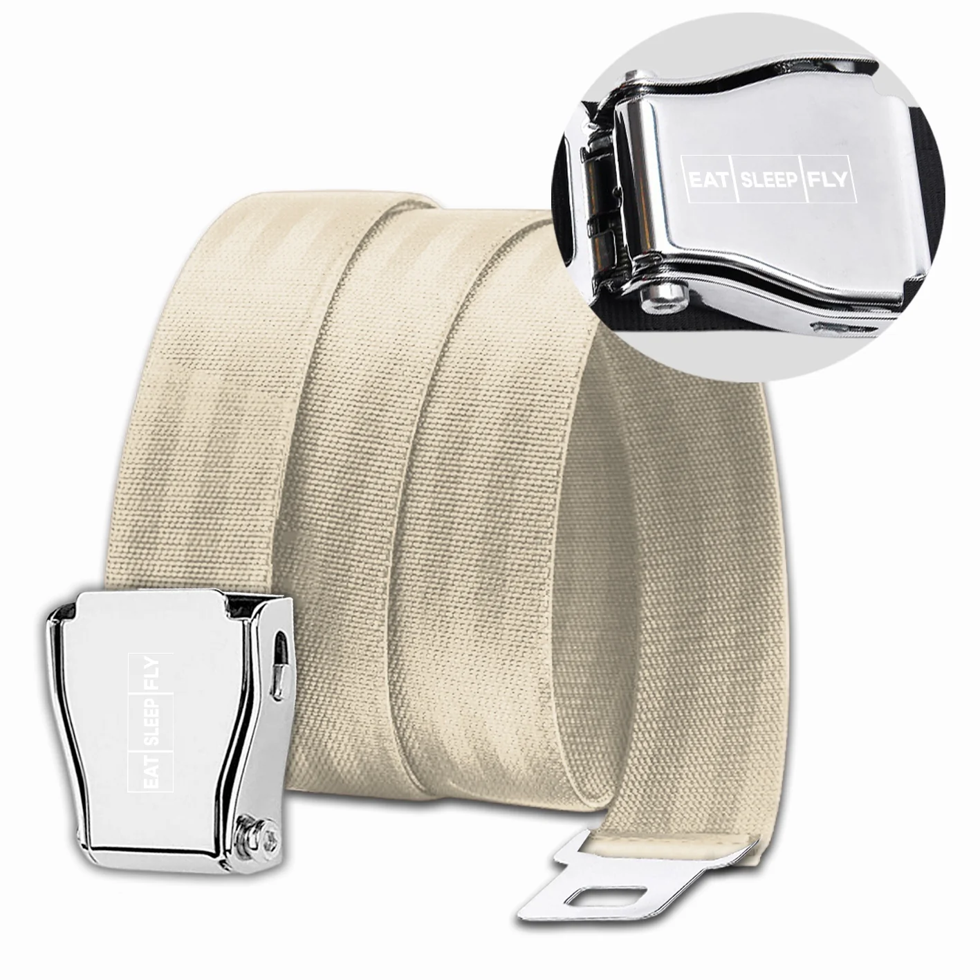 Eat Sleep Fly (Colourful) Designed Fashion Airplane Seat Belts - Image 9