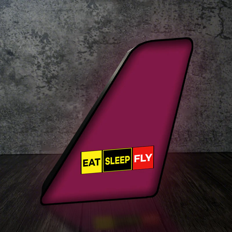 Eat Sleep Fly (Colourful) Designed Led Aircraft Tail & 3D Lamp - Image 9