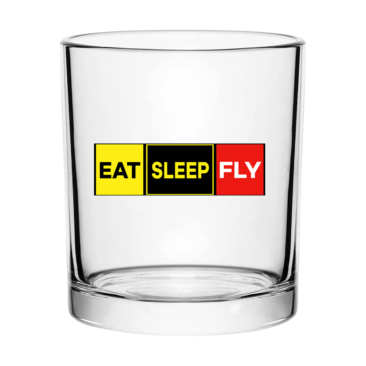 Eat Sleep Fly (Colourful) Designed Special Whiskey Glasses - Image 2