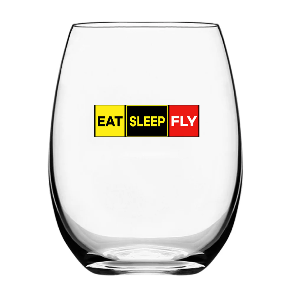 Eat Sleep Fly (Colourful) Designed Water & Drink Glasses - Image 2