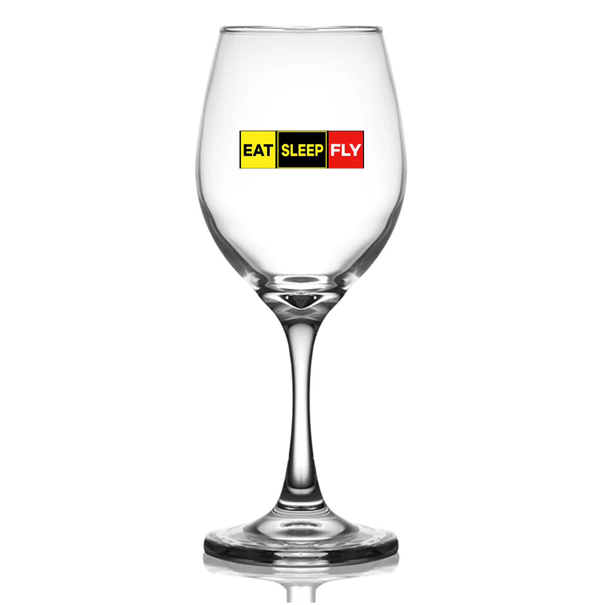 Eat Sleep Fly (Colourful) Designed Wine Glasses - Image 2