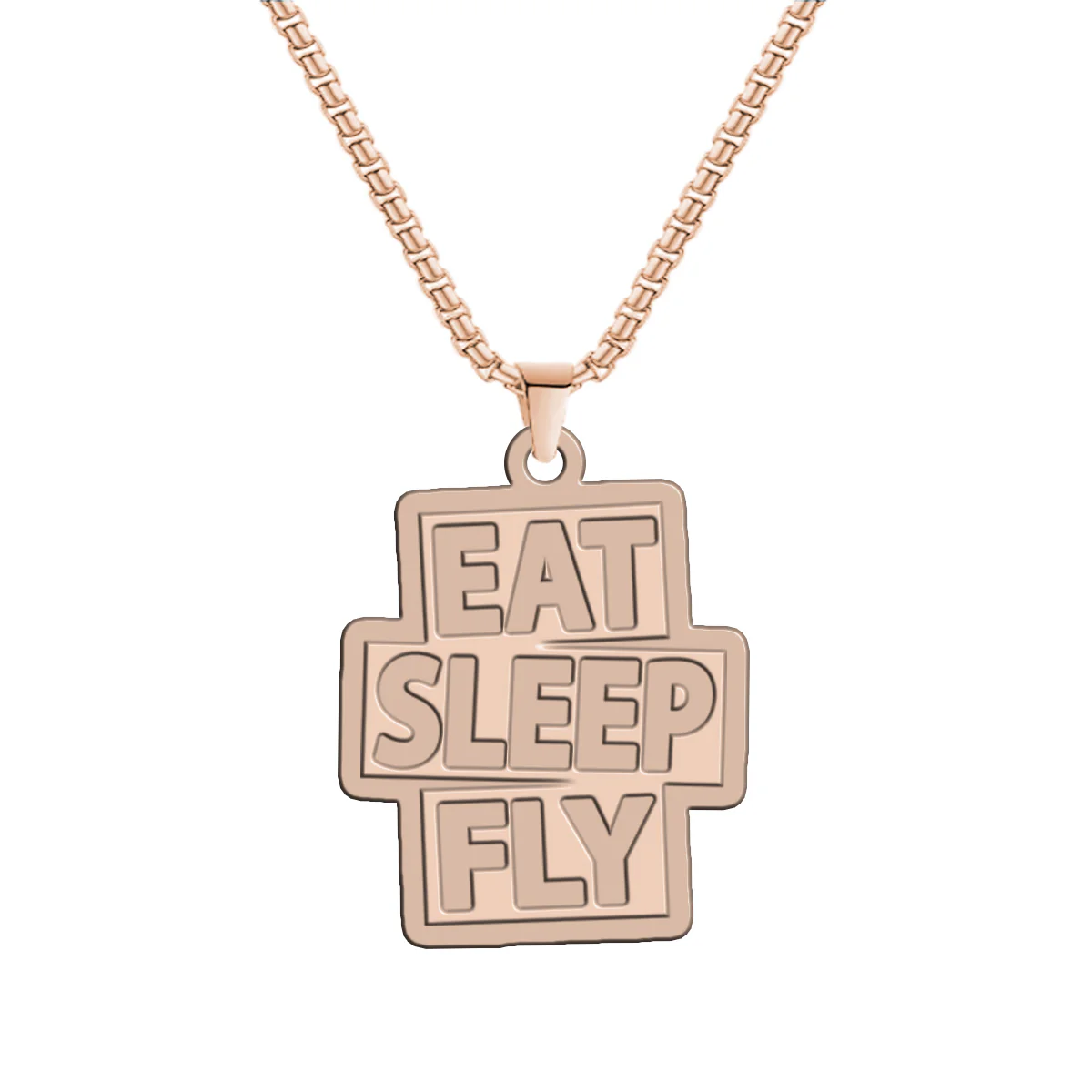 Eat Sleep Fly Designed Hollow Necklac - Image 3