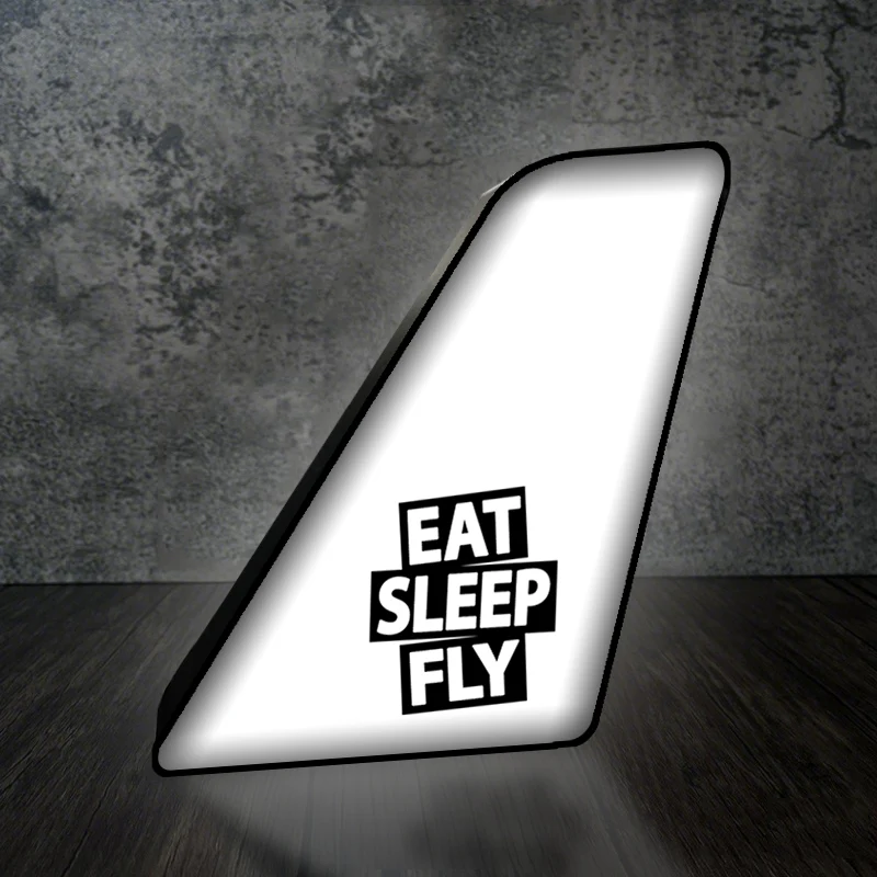 Eat Sleep Fly Designed Led Aircraft Tail & 3D Lamp - Image 2