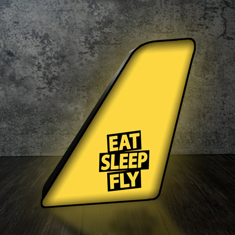Eat Sleep Fly Designed Led Aircraft Tail & 3D Lamp - Image 3