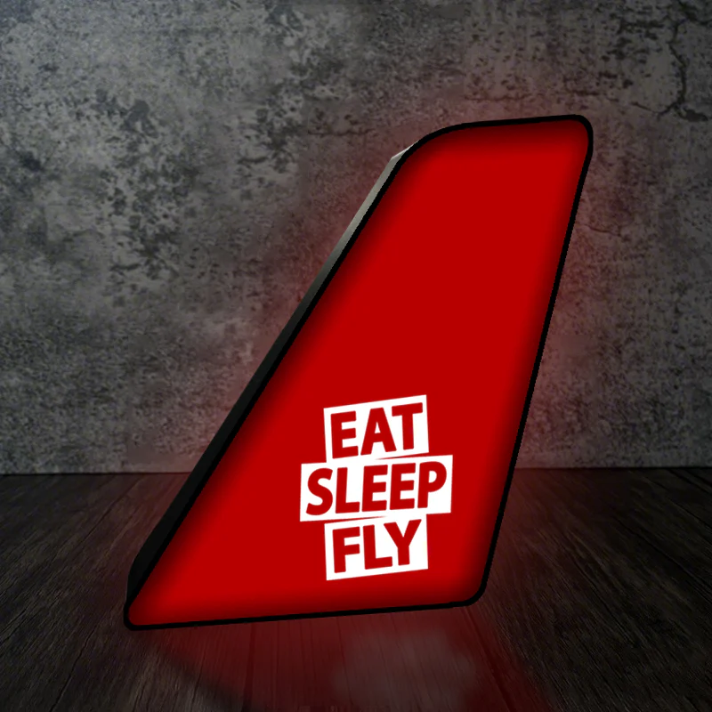 Eat Sleep Fly Designed Led Aircraft Tail & 3D Lamp - Image 4