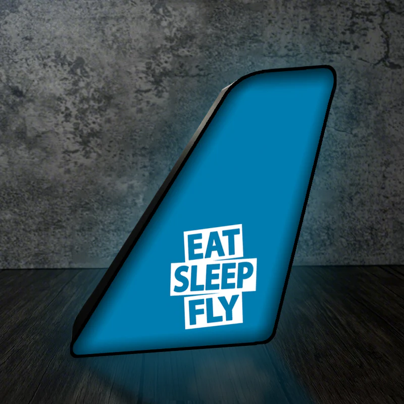 Eat Sleep Fly Designed Led Aircraft Tail & 3D Lamp - Image 6