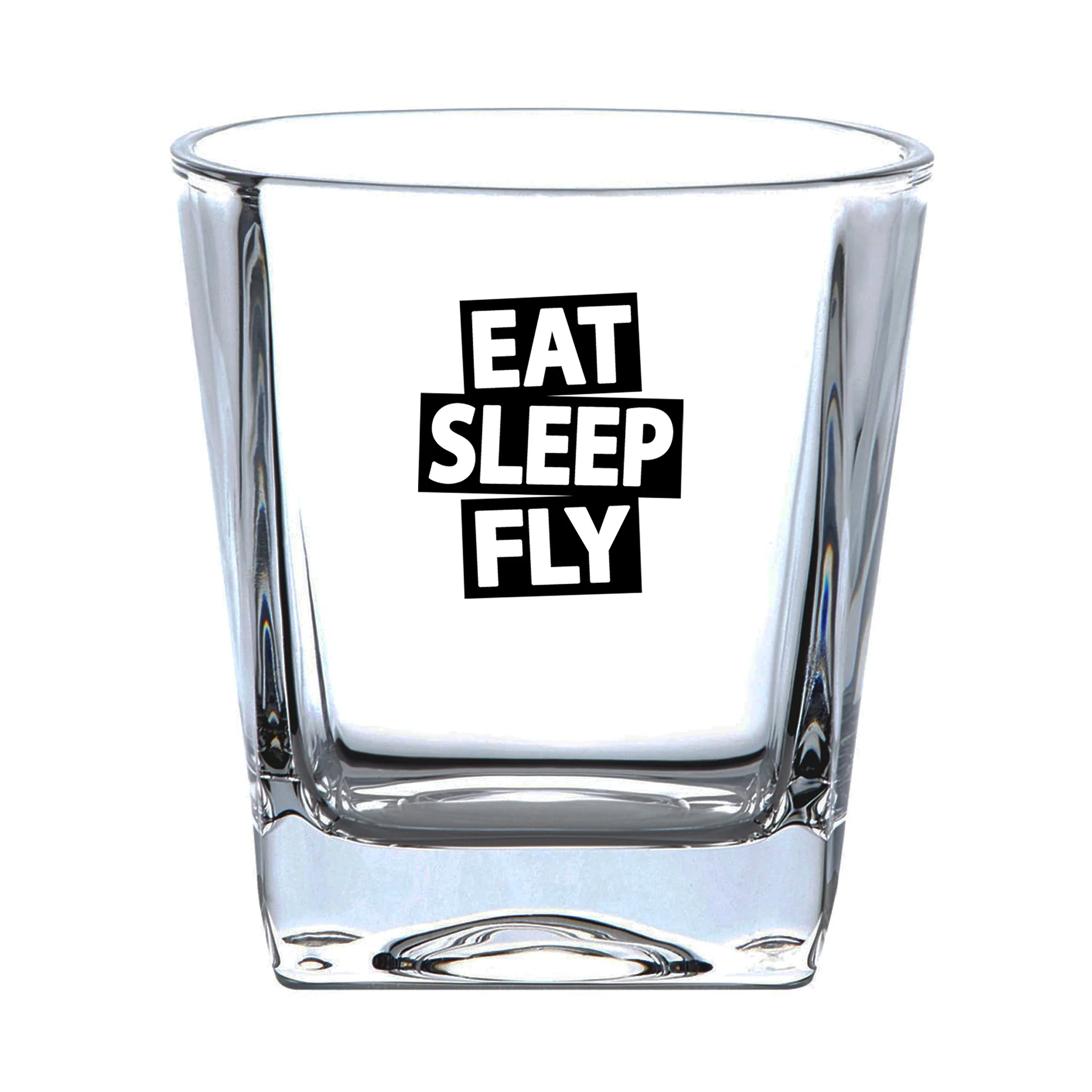 Eat Sleep Fly Designed Whiskey Glass - Image 2
