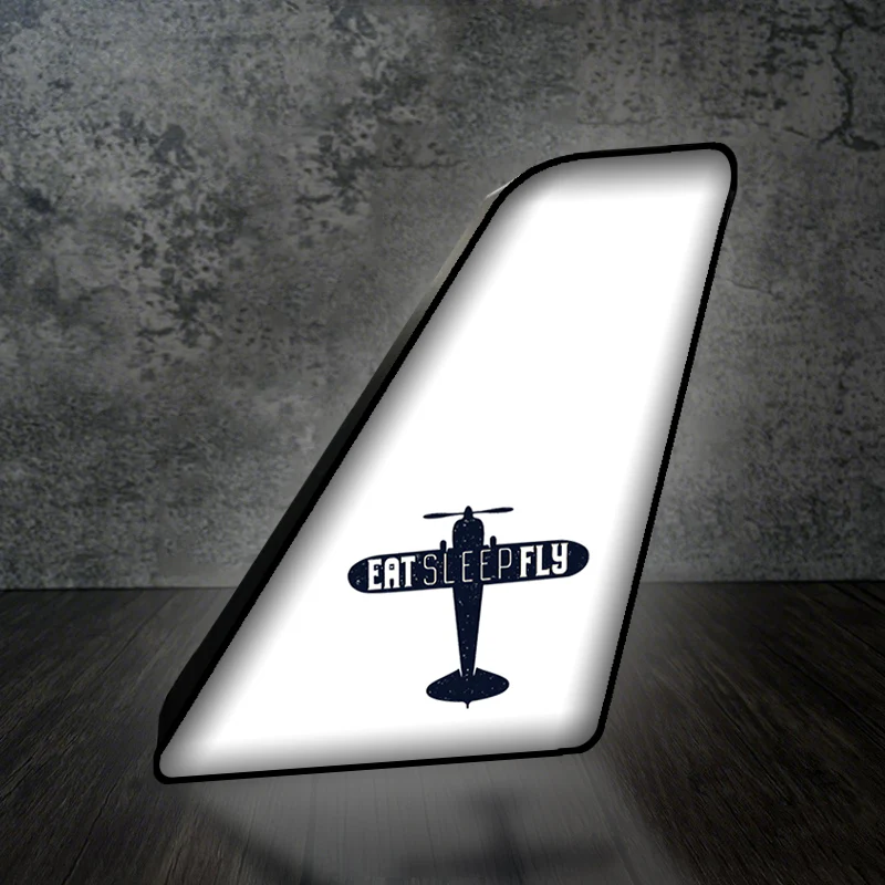 Eat Sleep Fly & Propeller Designed Led Aircraft Tail & 3D Lamp - Image 2