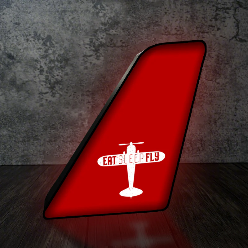 Eat Sleep Fly & Propeller Designed Led Aircraft Tail & 3D Lamp - Image 4