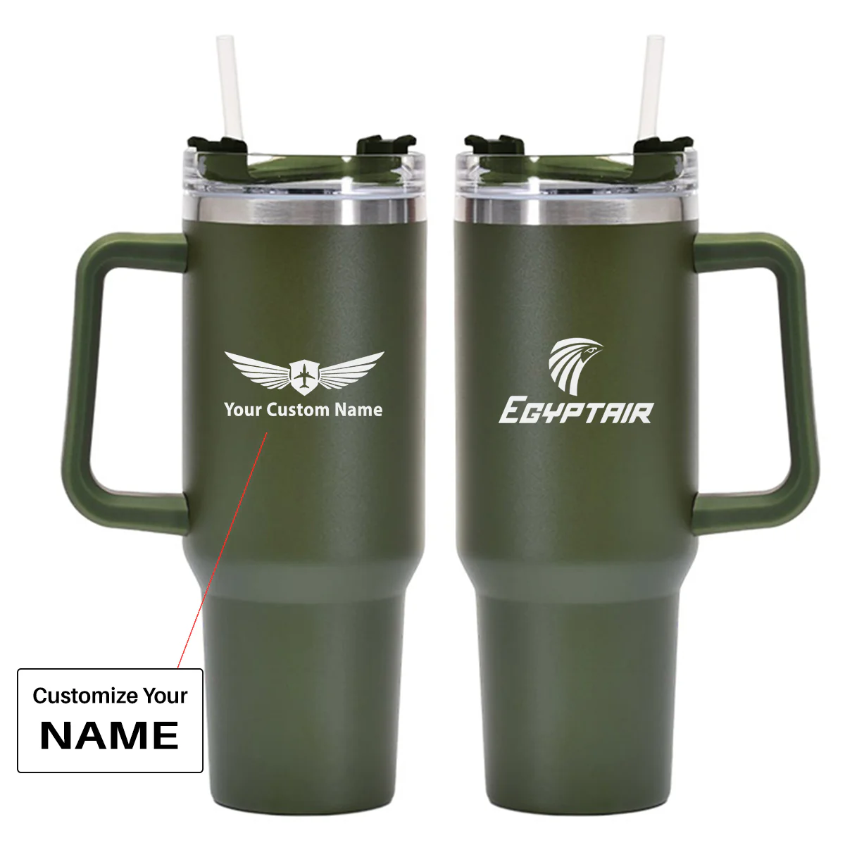 Egyptair Airlines Designed 40oz Stainless Steel Car Mug With Holder - Image 9