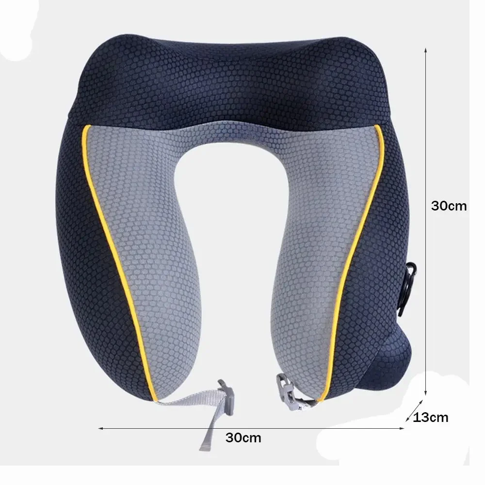 Elastic Foldable Inflatable U-Shaped Neck Pillow for Airplanes - Image 2
