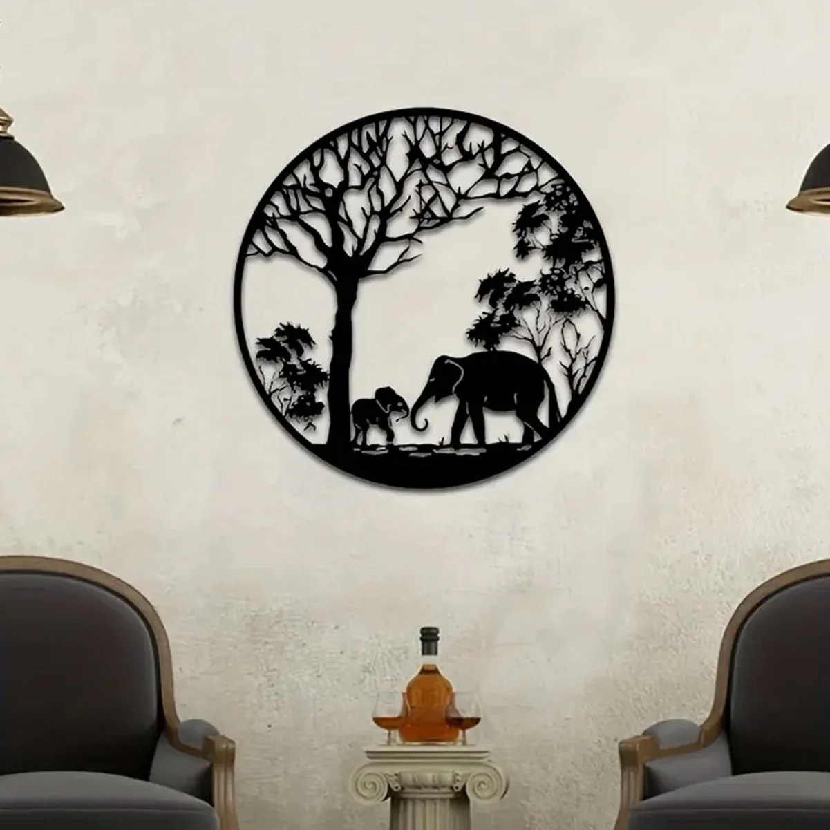 Elephant Tree Wall Sculpture 30x30CM - Image 2