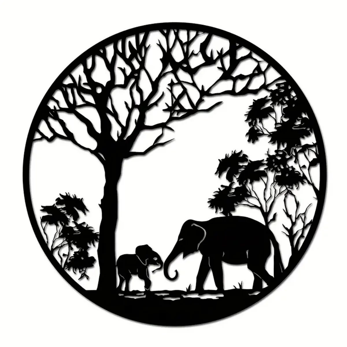 Elephant Tree Wall Sculpture 30x30CM - Image 3