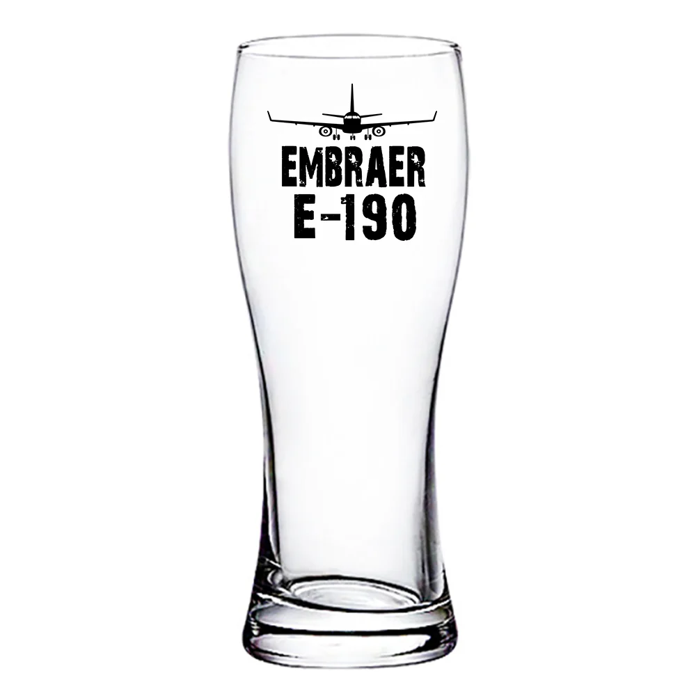 Embraer E-190 & Plane Designed Pilsner Beer Glasses - Image 2