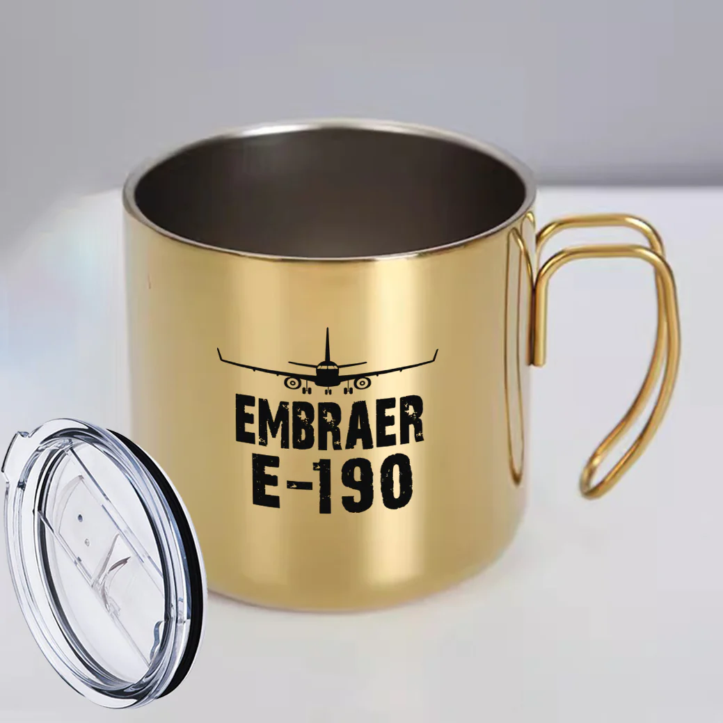 Embraer E-190 & Plane Designed Stainless Steel Portable Mugs - Image 6
