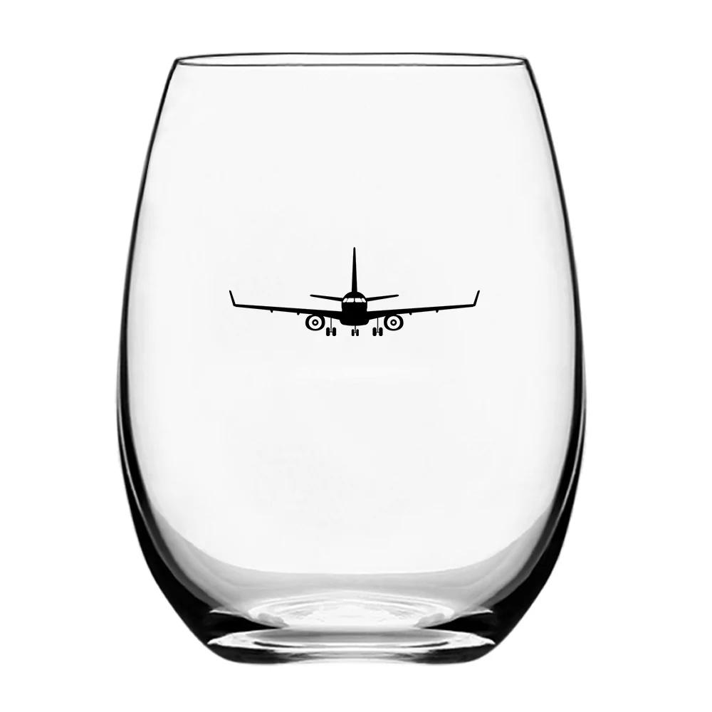 Embraer E-190 Silhouette Plane Designed Water & Drink Glasses - Image 2