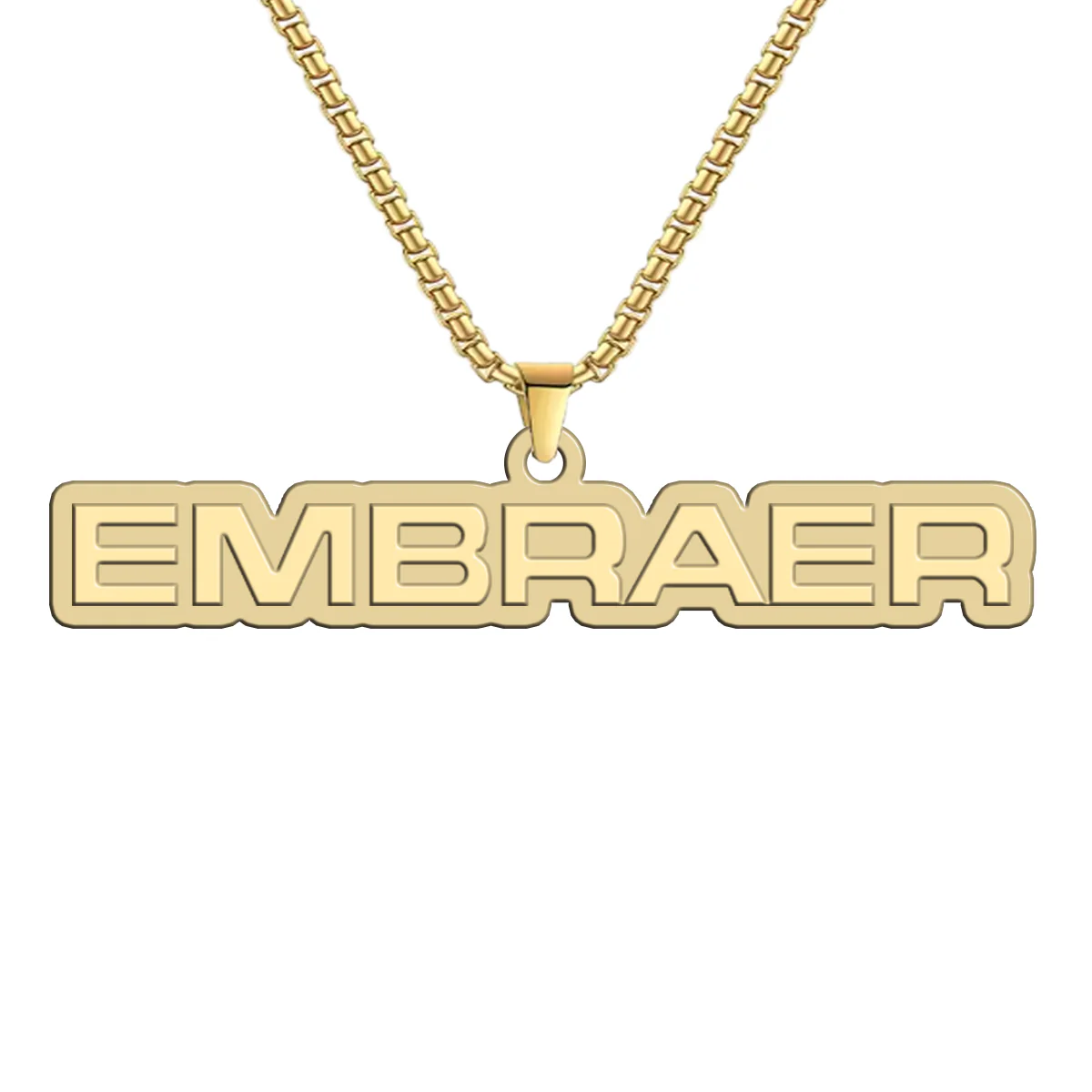 Embraer & Text Designed Hollow Necklac