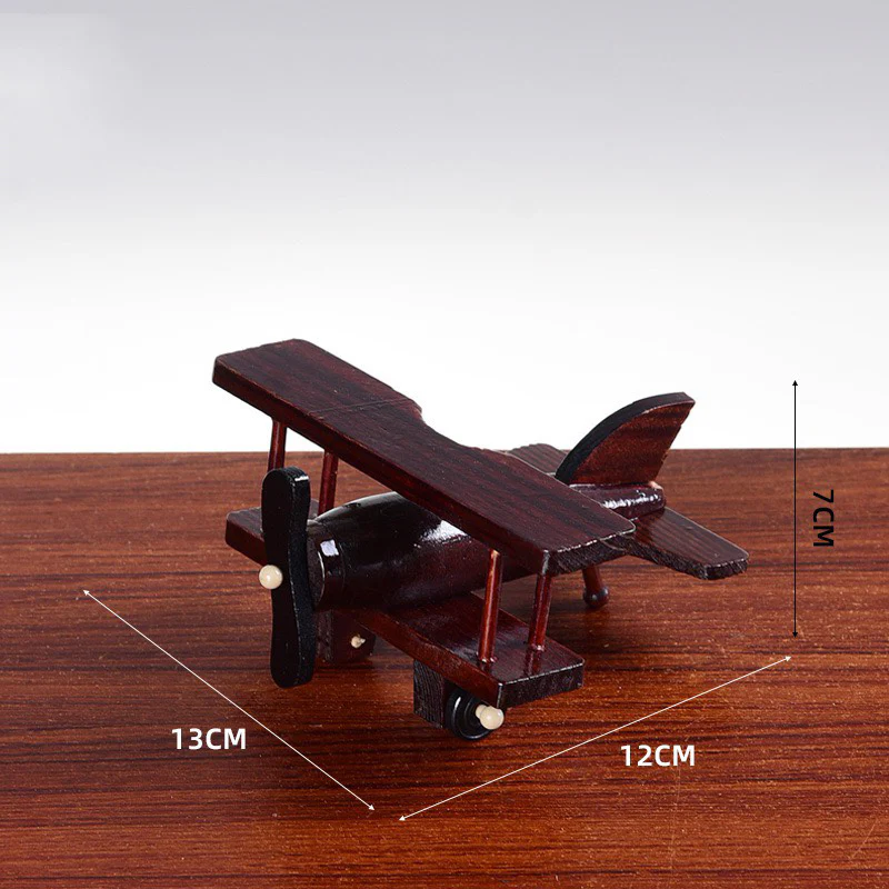 European Retro Wooden Airplane Miniature Decorations - Image 4