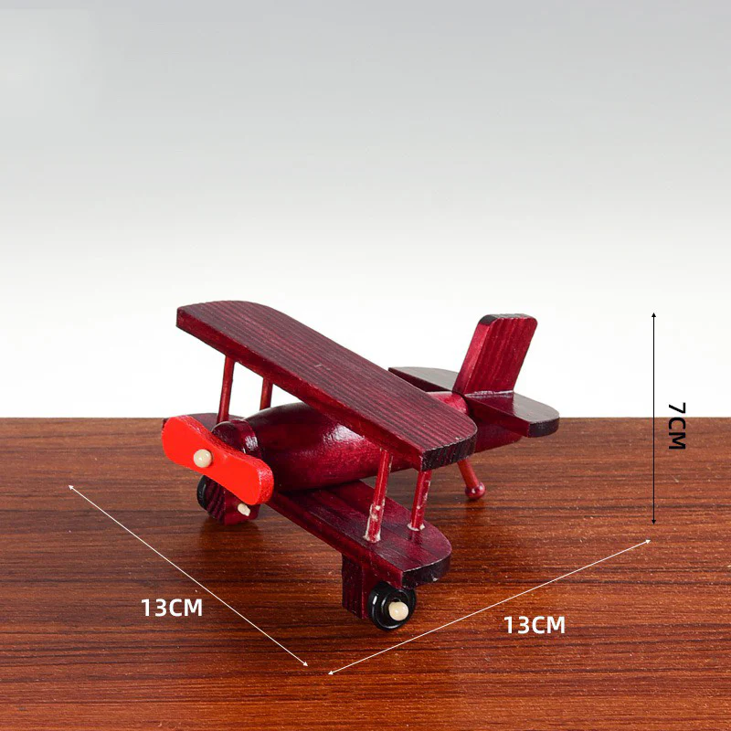 European Retro Wooden Airplane Miniature Decorations - Image 5