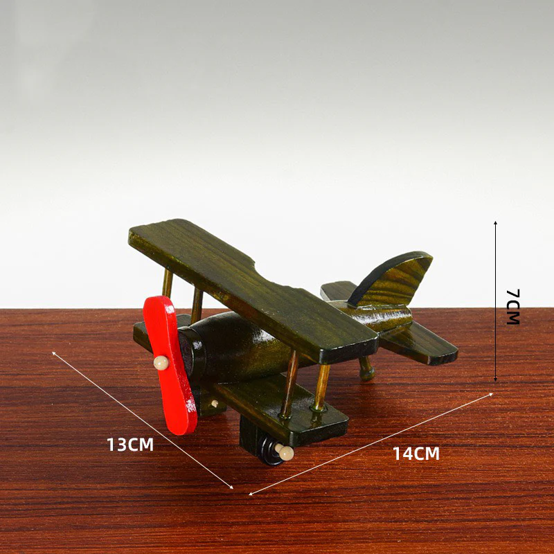 European Retro Wooden Airplane Miniature Decorations - Image 6