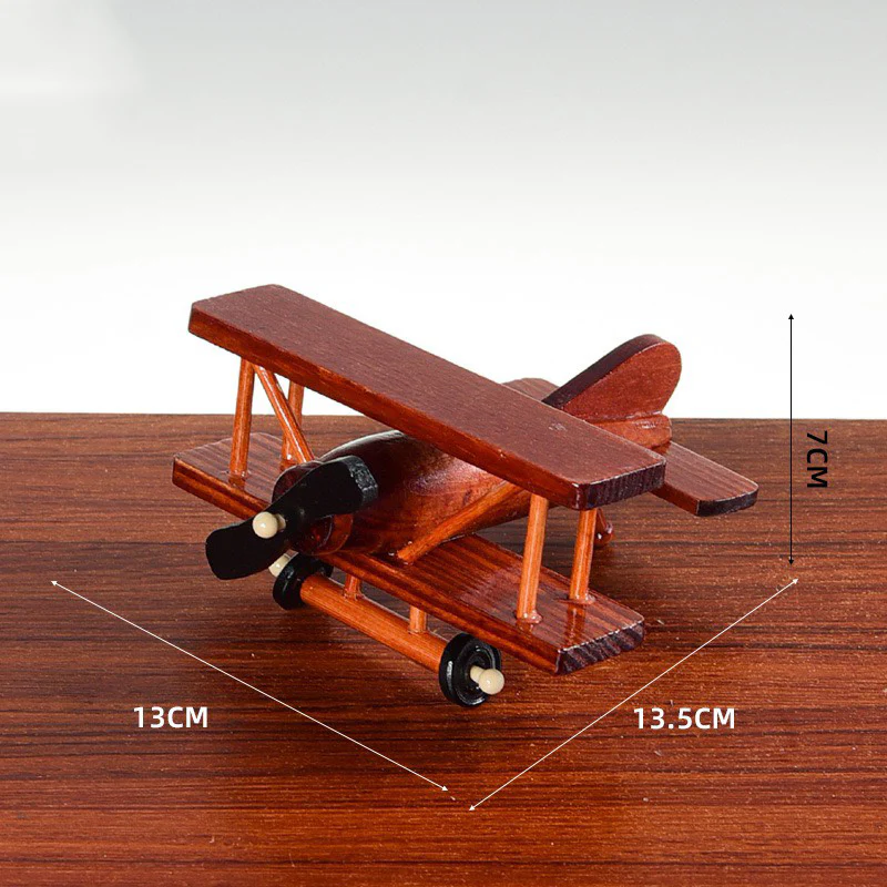 European Retro Wooden Airplane Miniature Decorations - Image 7
