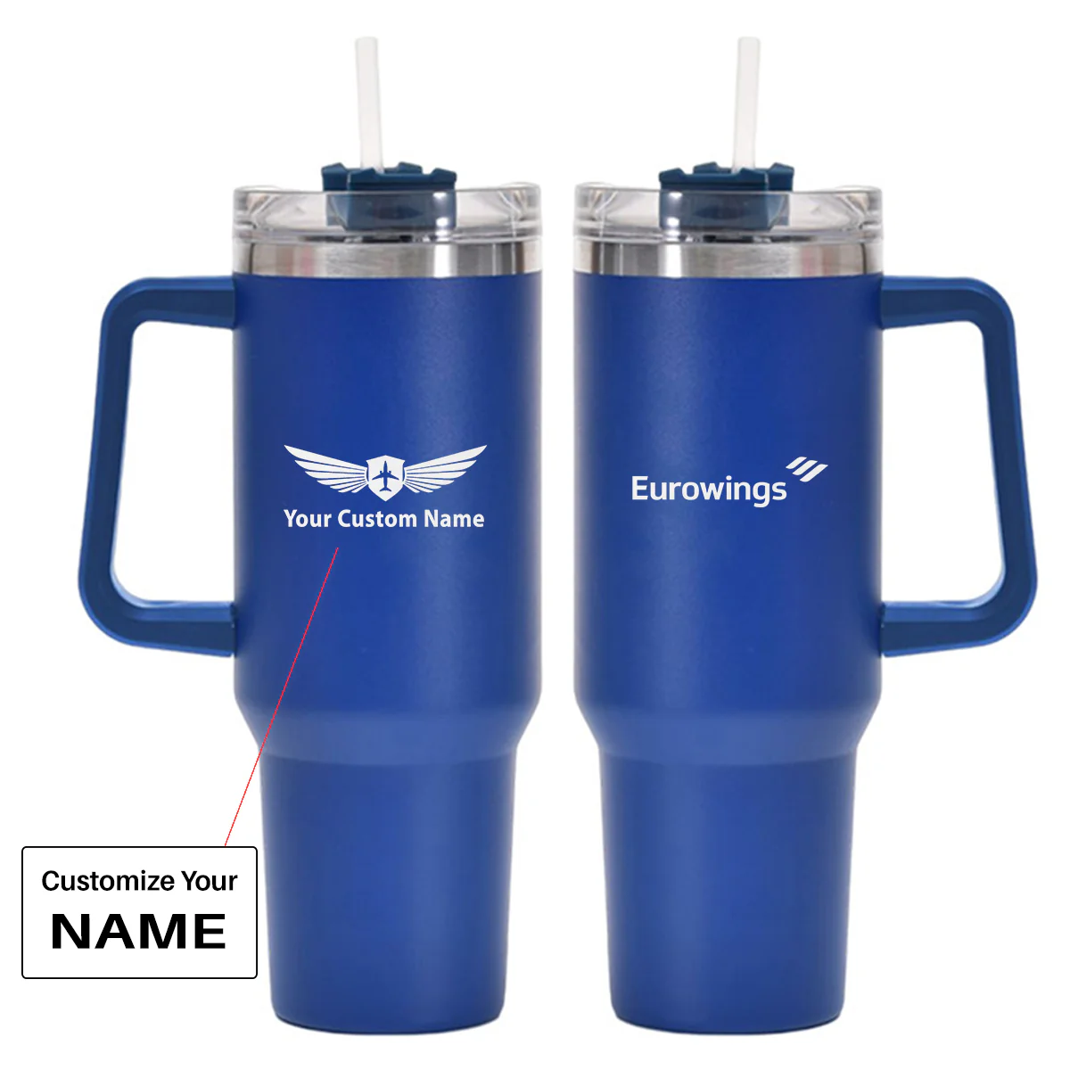 Eurowings Airlines Designed 40oz Stainless Steel Car Mug With Holder - Image 3