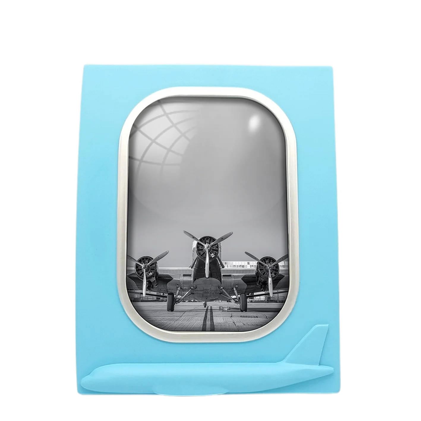 Face to Face to 3 Engine Old Airplane Designed Airplane Window Photo Frame