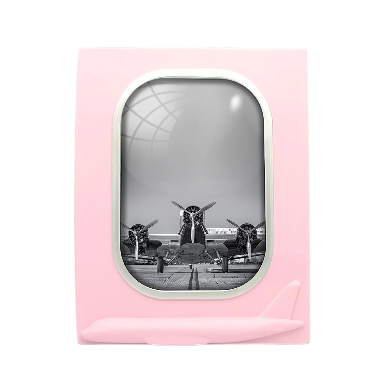 Face to Face to 3 Engine Old Airplane Designed Airplane Window Photo Frame - Image 3