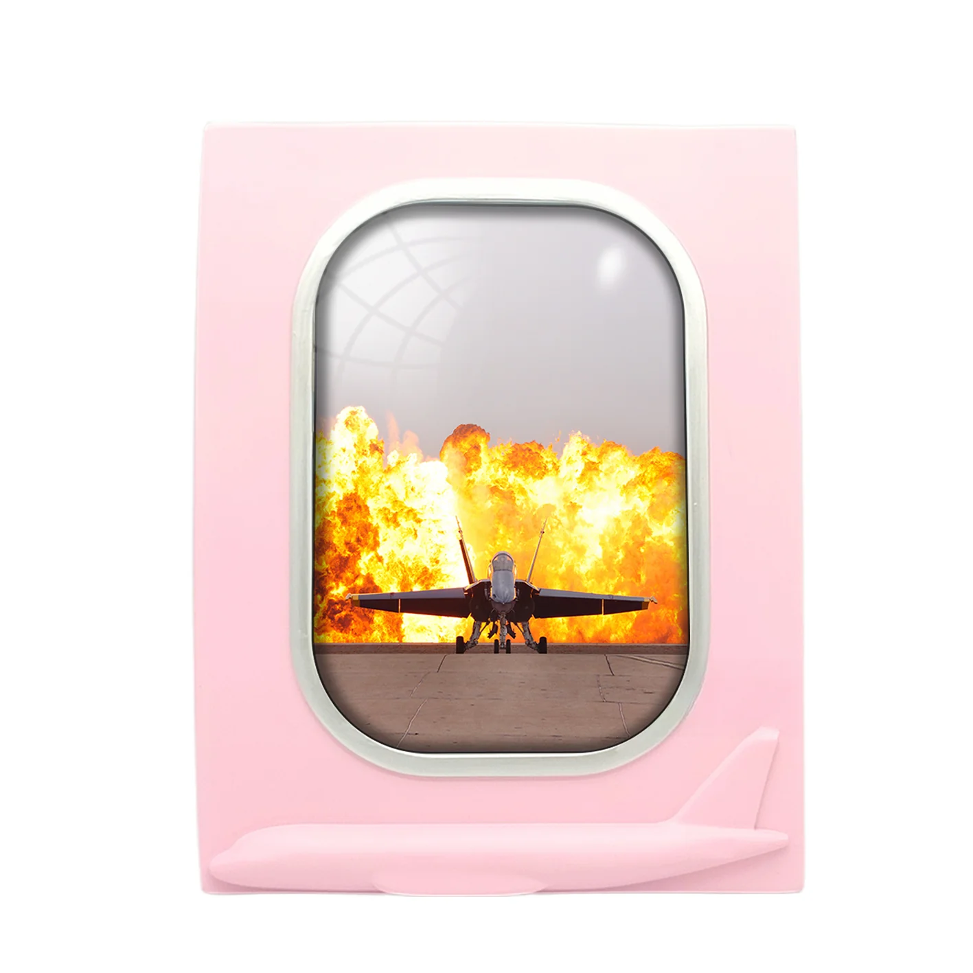Face to Face with Air Force Jet & Flames Designed Airplane Window Photo Frame - Image 3