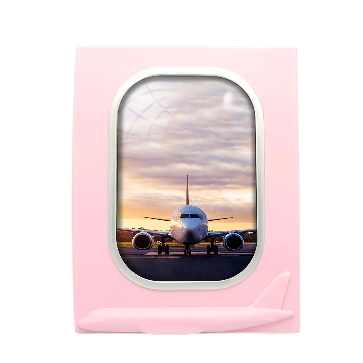 Face to Face with Boeing 737-800 During Sunset Designed Airplane Window Photo Frame - Image 3