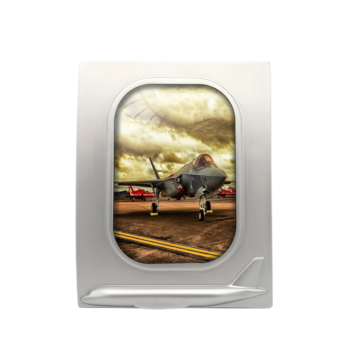 Fighter Jet 35 at Airbase Designed Airplane Window Photo Frame - Image 2