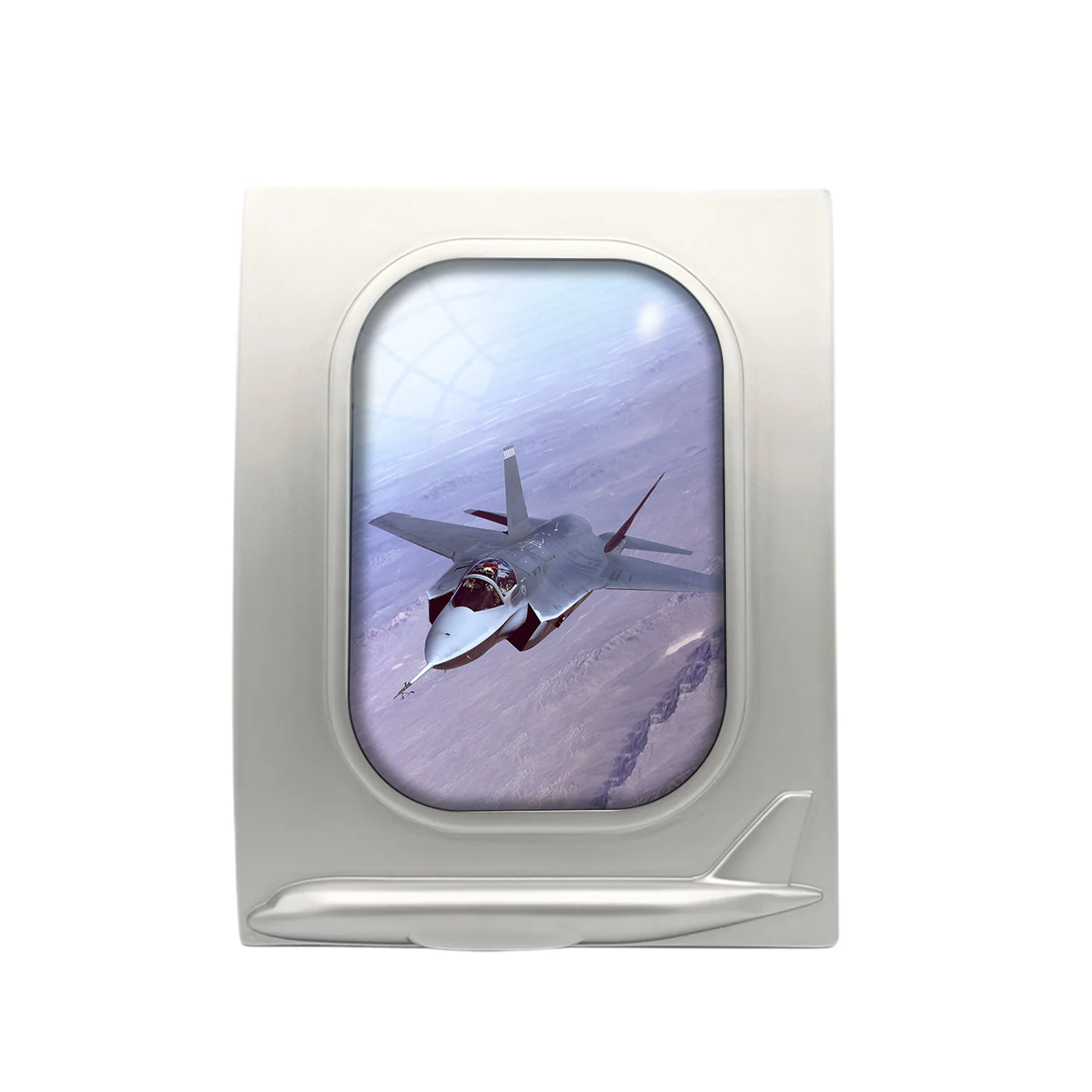 Fighter Jet 35 Captured in the Air Designed Airplane Window Photo Frame - Image 2