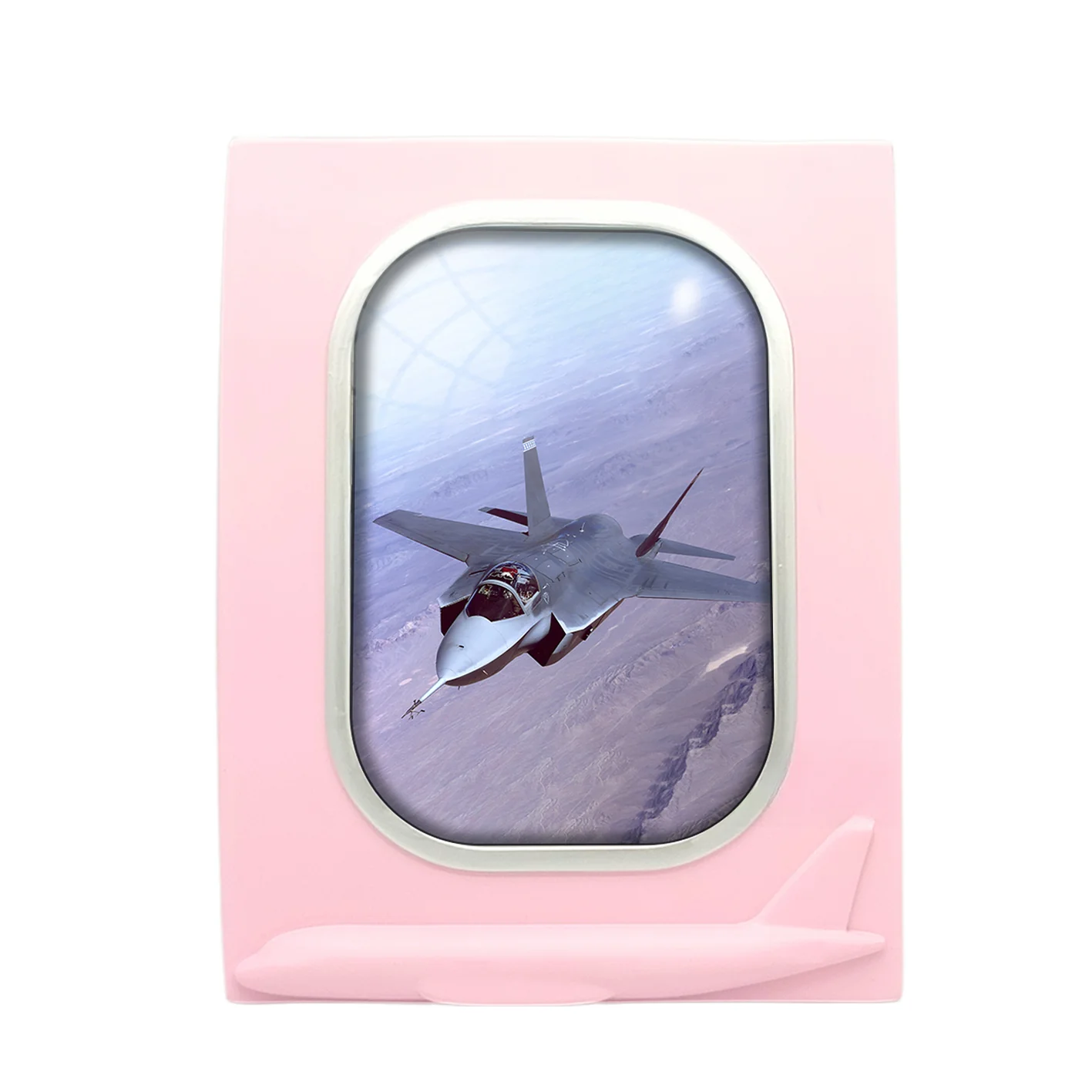 Fighter Jet 35 Captured in the Air Designed Airplane Window Photo Frame - Image 3