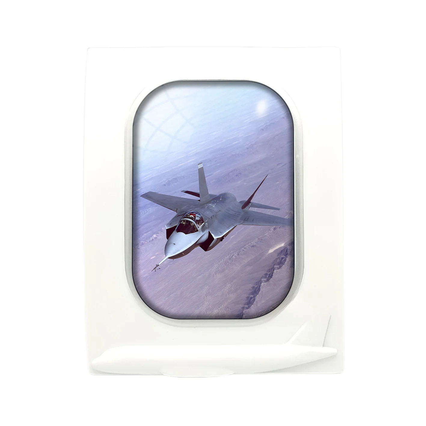 Fighter Jet 35 Captured in the Air Designed Airplane Window Photo Frame - Image 4