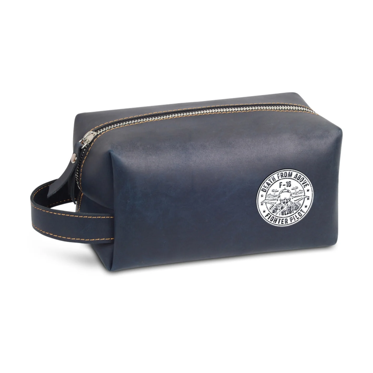 The Fighter Jet 16 Silhouette  - Death From Above Designed Leather Clutch Toiletry Bag - Image 4