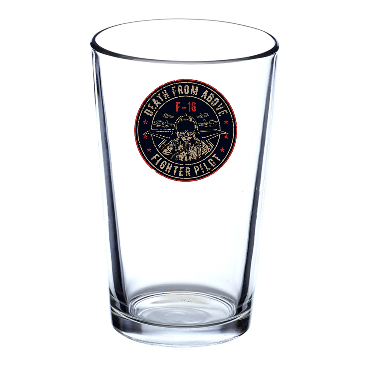 Fighting Falcon Jet 16 - Death From Above Designed Beer & Water Glasses - Image 2