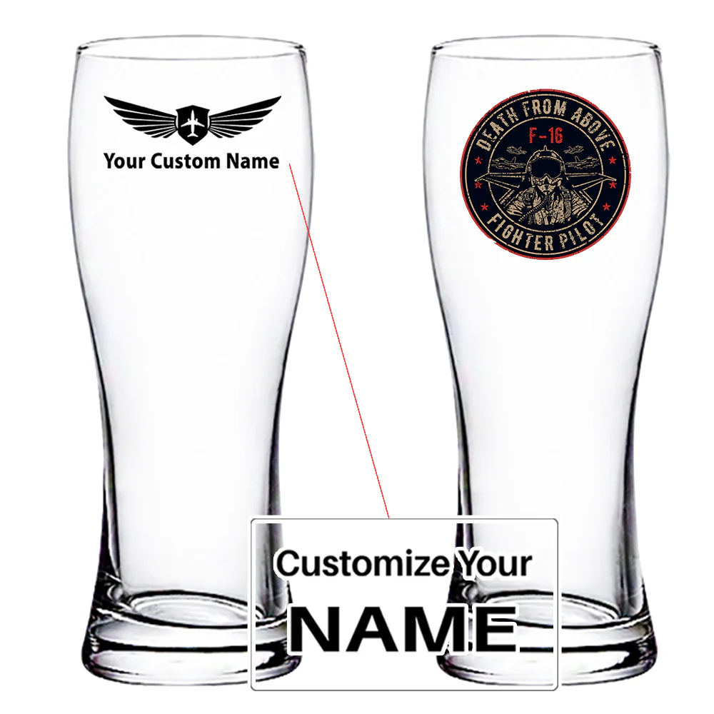 Fighting Falcon Jet 16 - Death From Above Designed Pilsner Beer Glasses