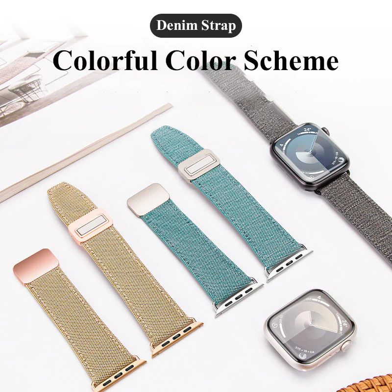 Finewoven Strap For Apple Watch Band Canvas Magnetic Loop Bacelet - Image 7