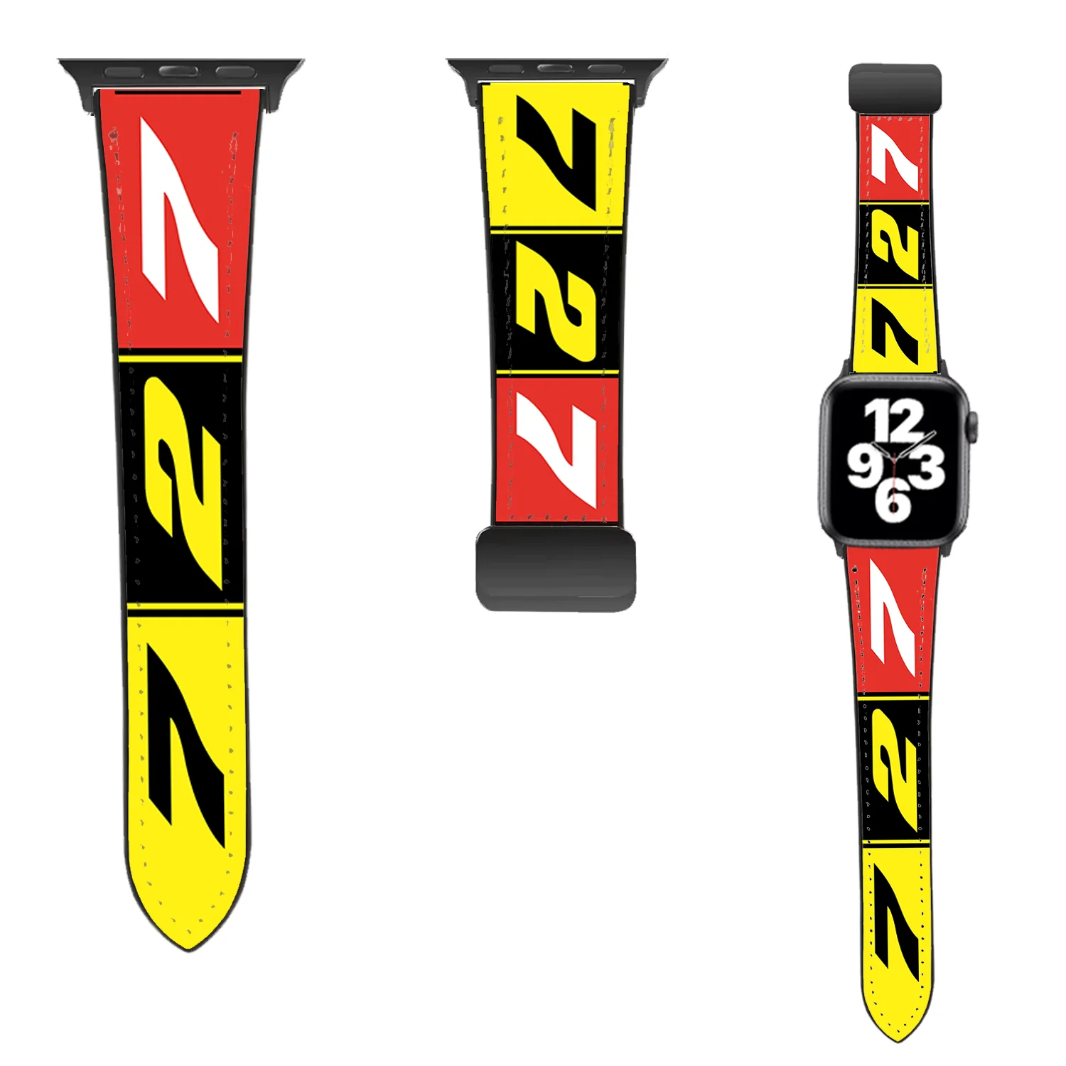Flat Colourful 727 Designed Leather Apple Watch Straps