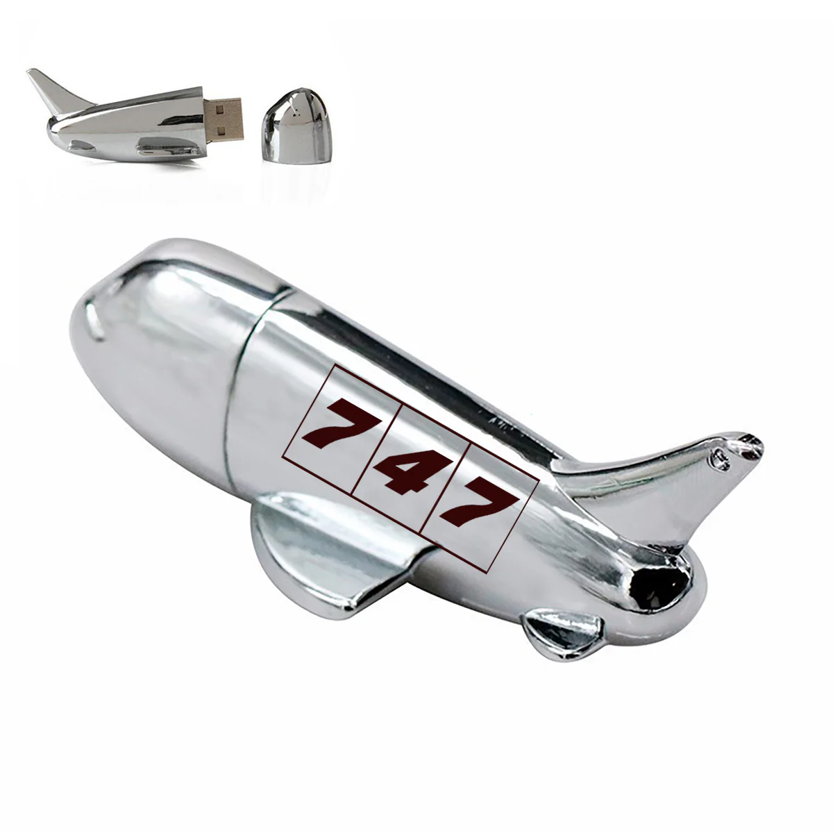 Flat Colourful 747 Designed Airplane Shape USB Drives - Image 2