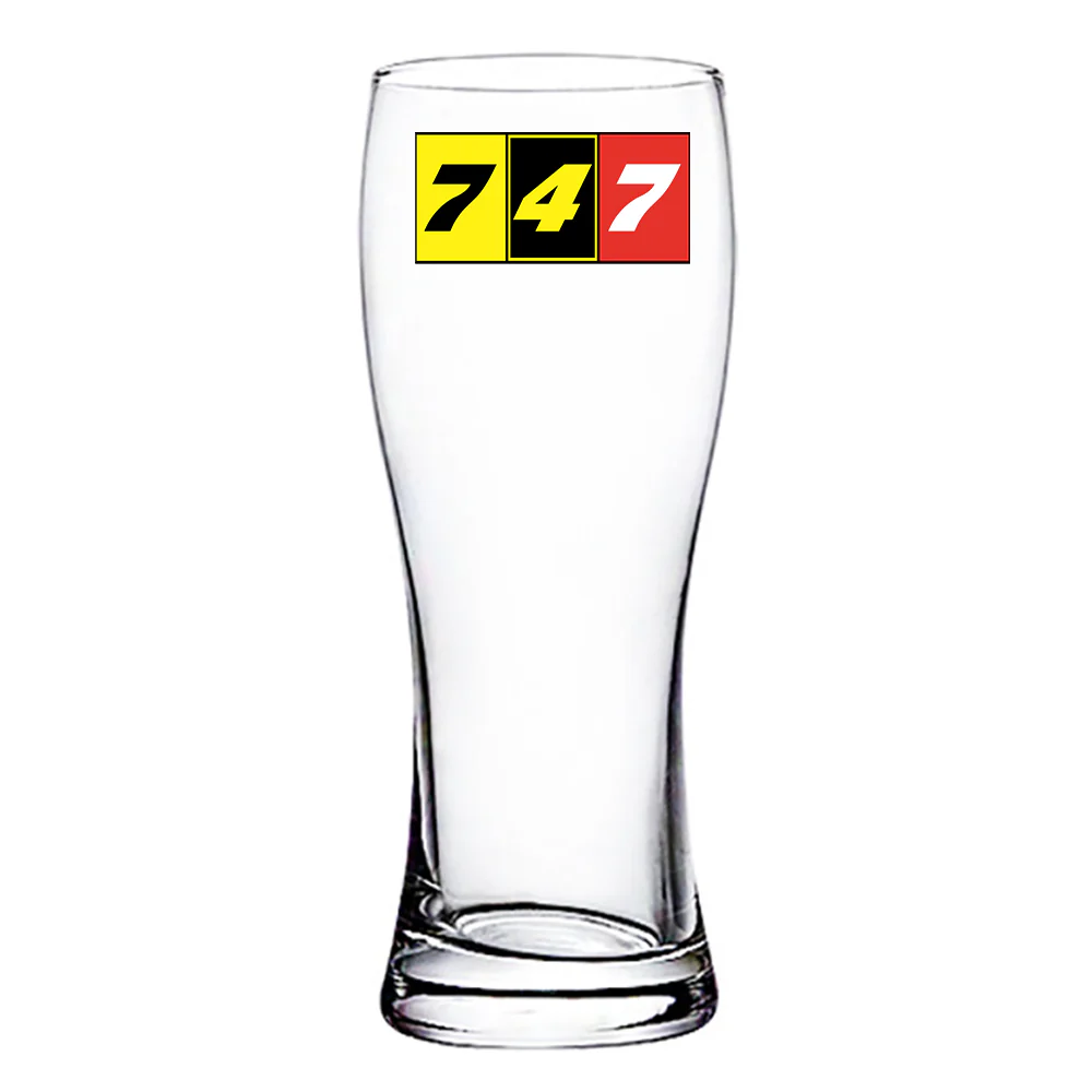 Flat Colourful 747 Designed Pilsner Beer Glasses - Image 2