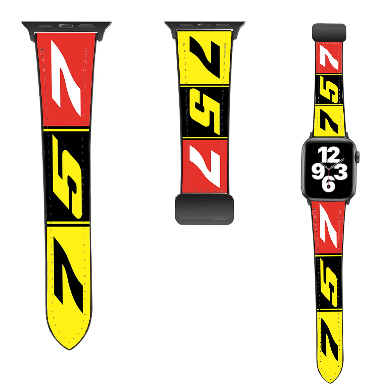 Flat Colourful 757 Designed Leather Apple Watch Straps