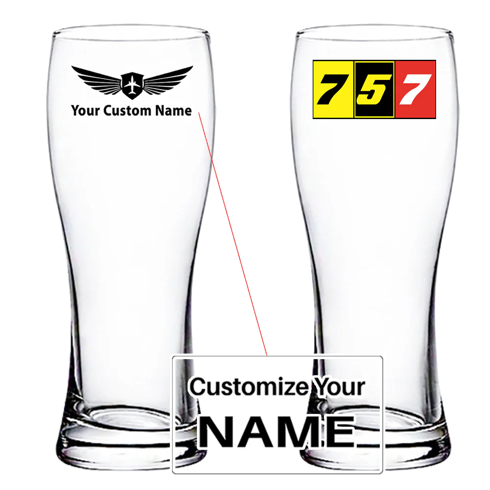 Flat Colourful 757 Designed Pilsner Beer Glasses