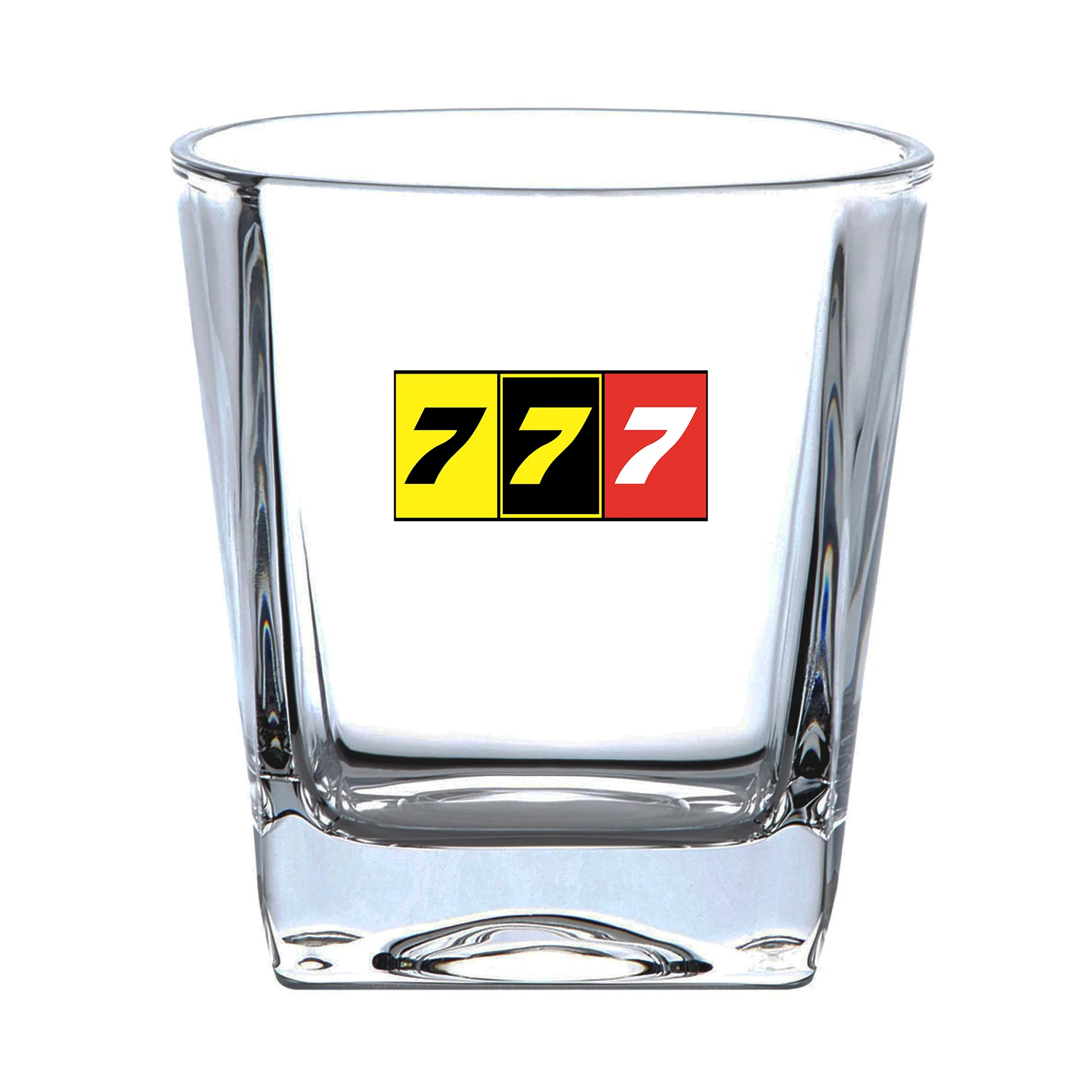 Flat Colourful 777 Designed Whiskey Glass - Image 2