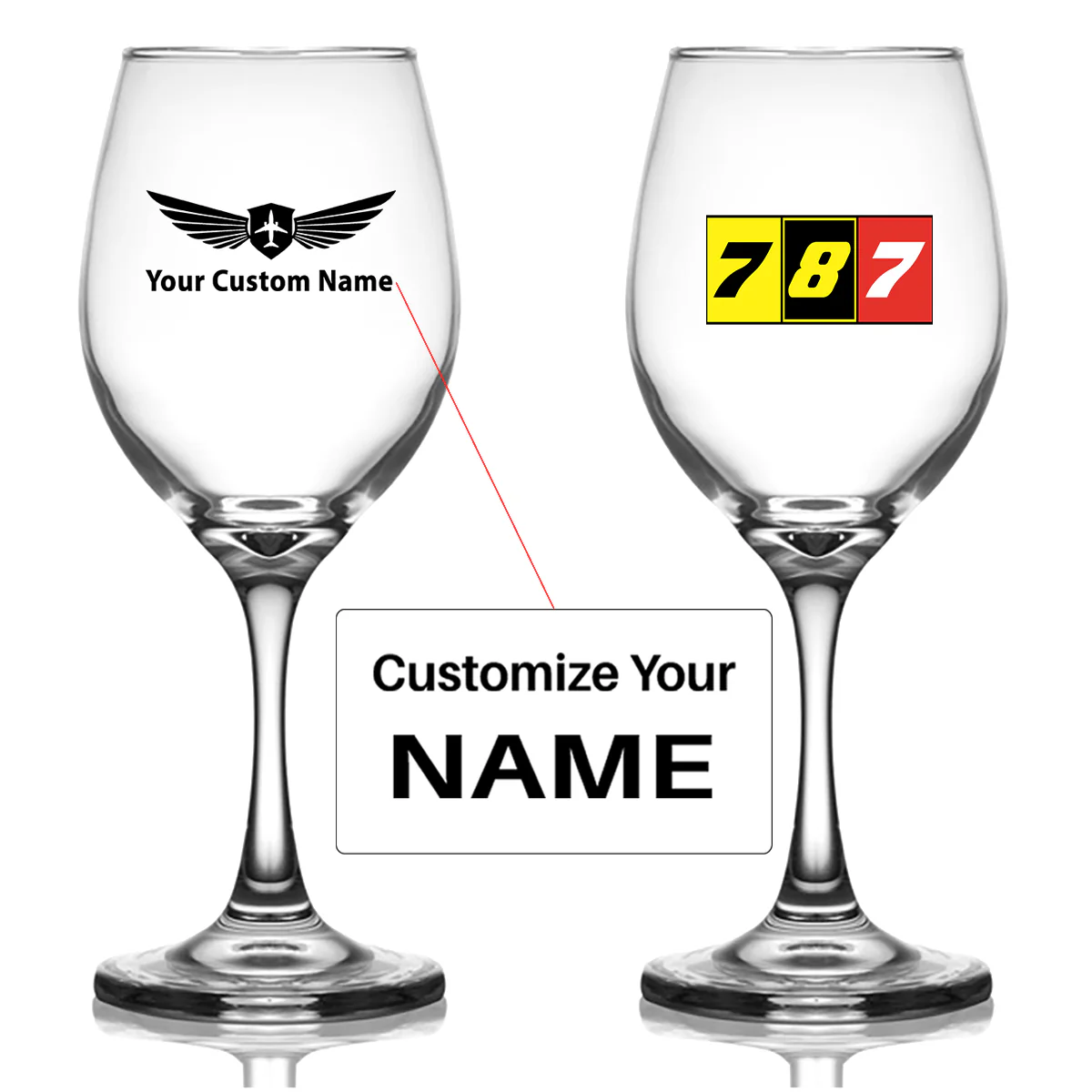Flat Colourful 787 Designed Wine Glasses