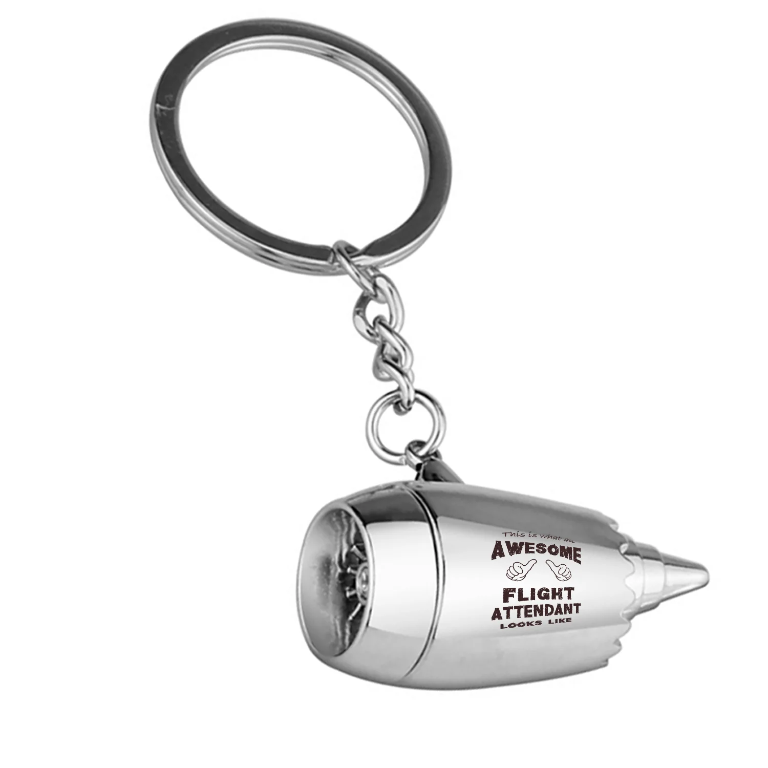 Flight Attendant Jet Engine Turbine Key Chains - Image 2
