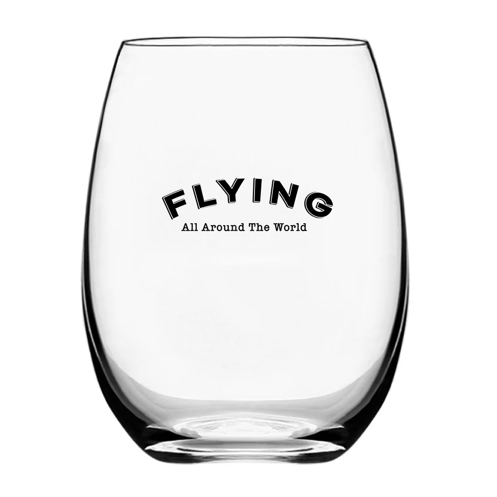 Flying All Around The World Designed Water & Drink Glasses - Image 2