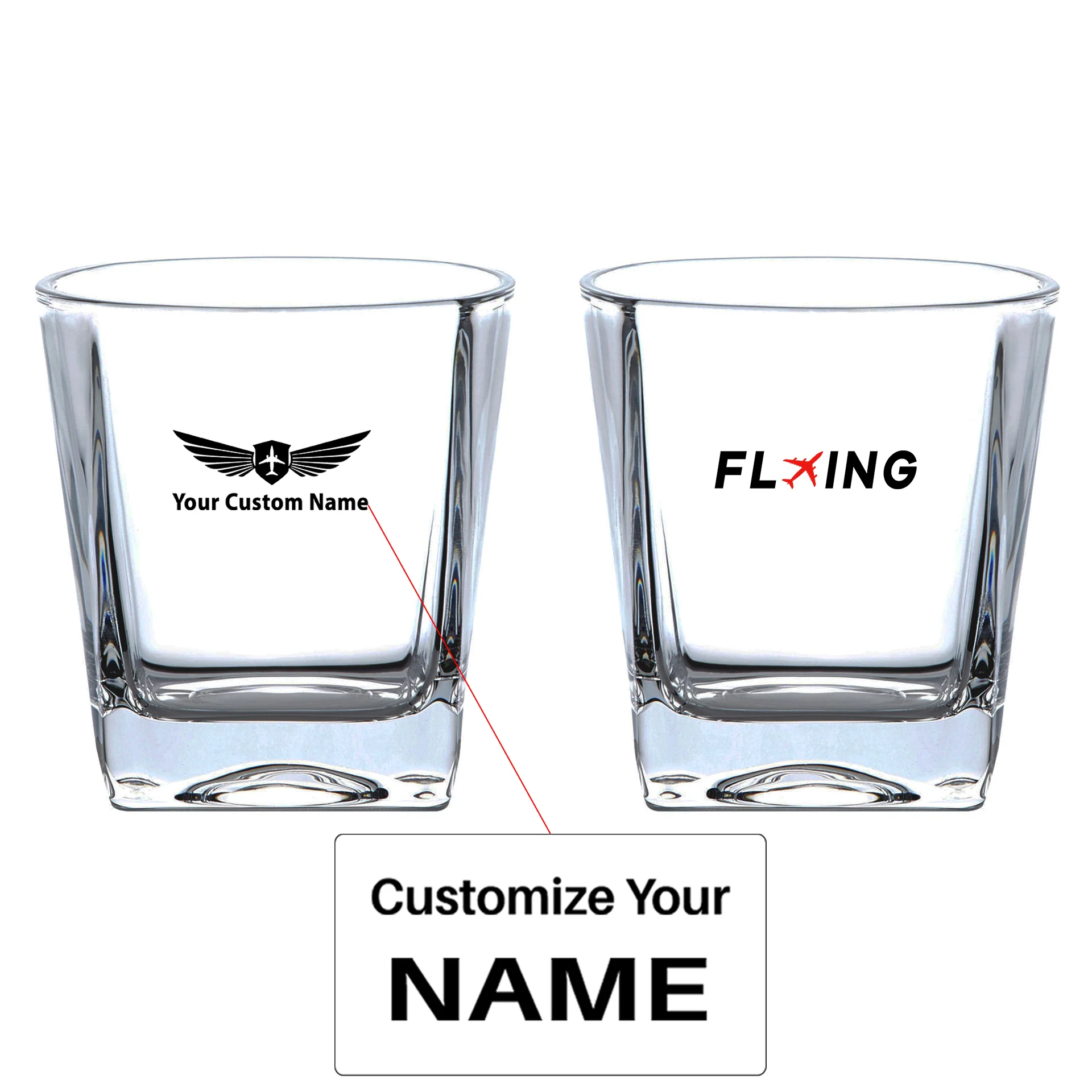 Flying Designed Whiskey Glass