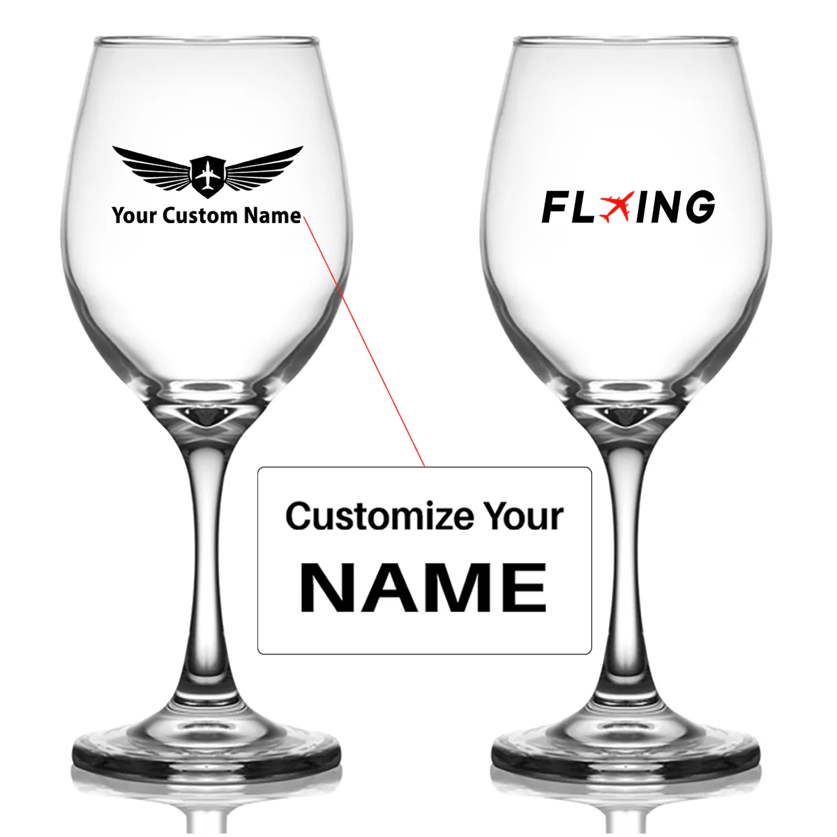 Flying Designed Wine Glasses