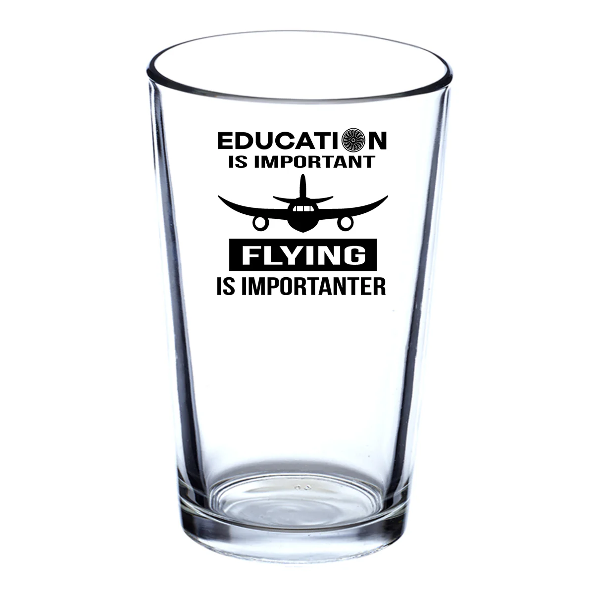 Flying is Importanter Designed Beer & Water Glasses - Image 2